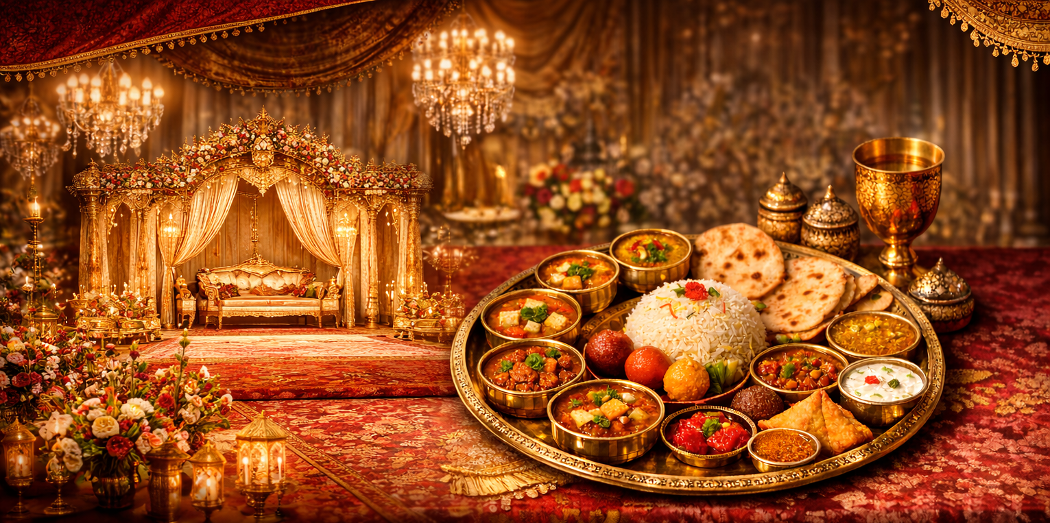 Royal Indian wedding food banner